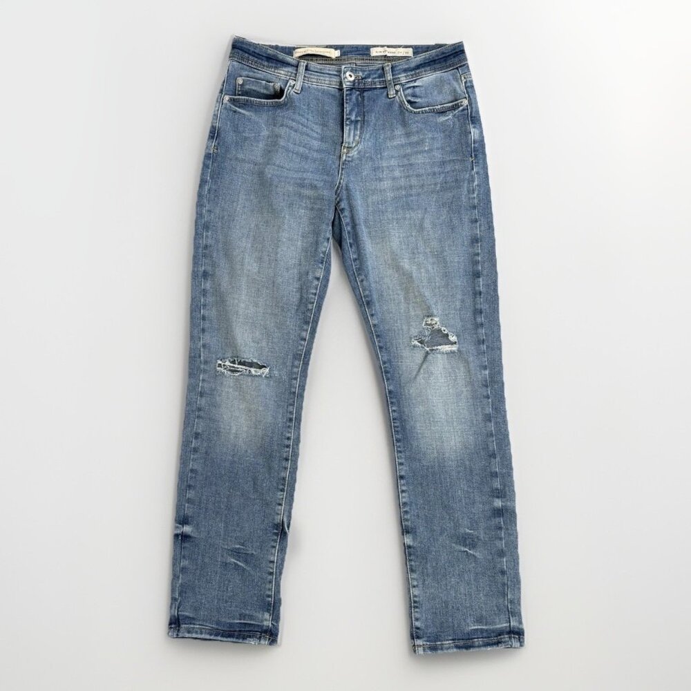 Pilcro Anthropologie Jeans Women's 29 Slim Boyfriend Distressed Denim Straight